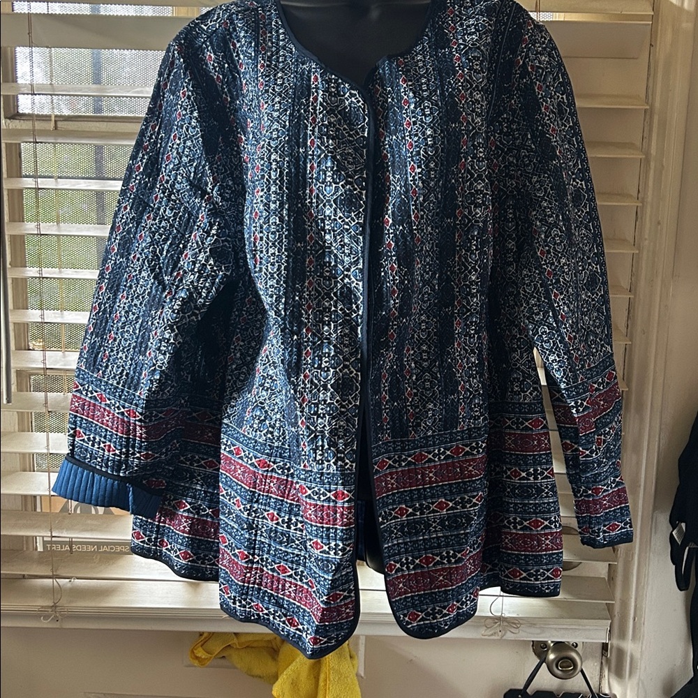 Catherines Blue and Red Patterned Jacket